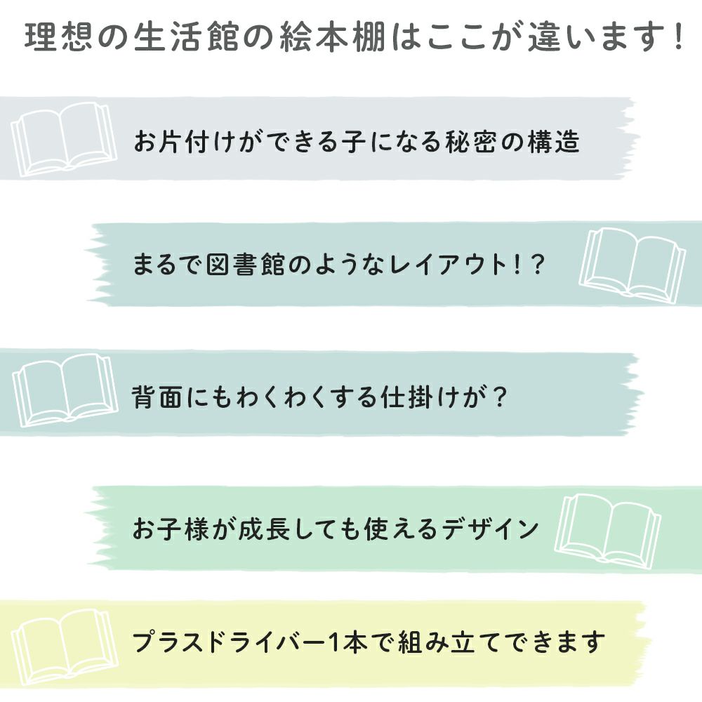 絵本棚 可動式 絵本ラック おもちゃ 幅60cm 3段 組み立て えほんだな 絵本 ラック 入学式 男の子 女の子 収納 Risola リソラ おもちゃ箱 キッズ 子供 片付け こども 入園 おしゃれ 本棚 部屋 子供用 寝具 インテリアの通販なら理想の生活館 公式 人気の本棚 寝具