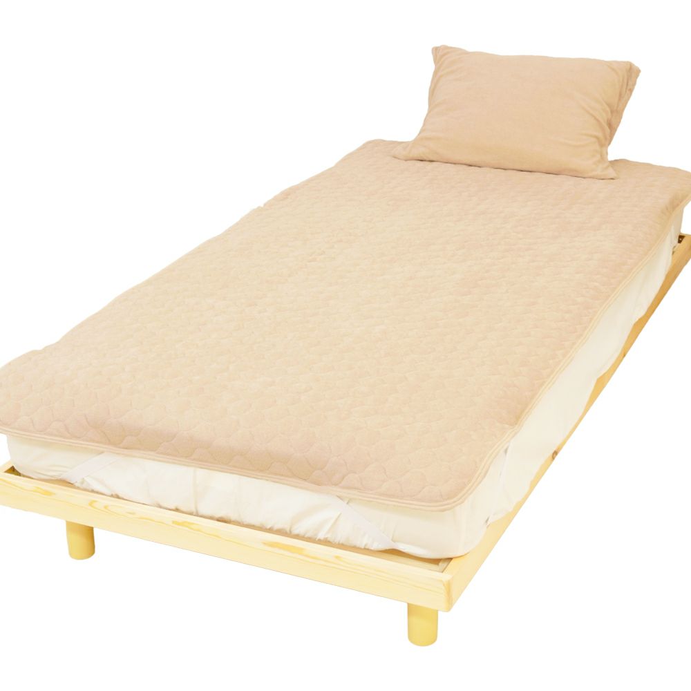 ふんわり柔らかタオル生地の優しい肌触りが心地良い。抗菌素材使用で安心してオールシーズン使える！抗菌加工 タオル生地 敷きパッド クイーン 160 200cm コットン パイル 綿100% 天然素材 吸水性 吸湿性 丸洗い 春 夏 秋 冬 敷パッド パッドシーツ 敷き布団 ベッド マットレス