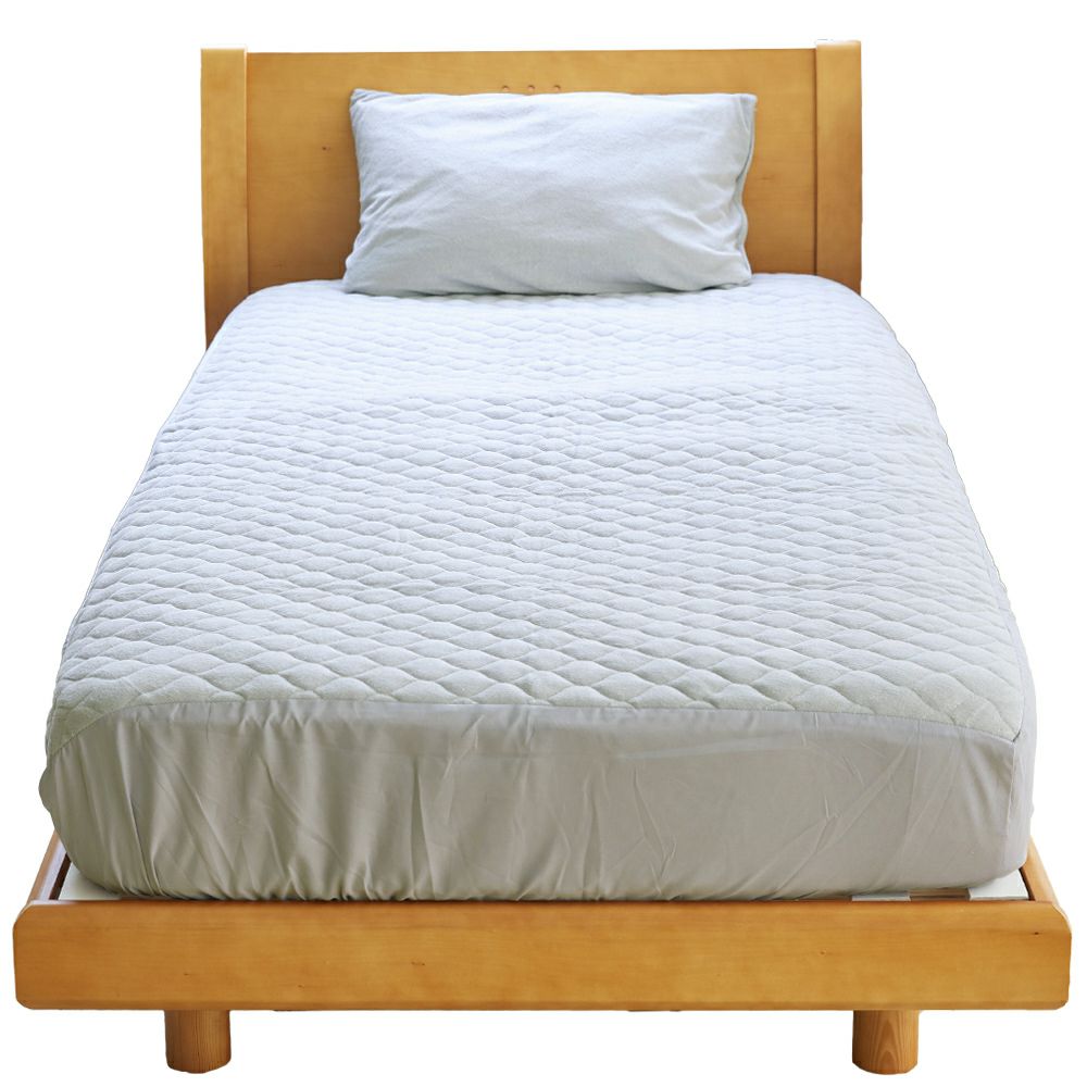 ふんわり柔らかタオル生地の優しい肌触りが心地良い。抗菌素材使用で安心してオールシーズン使える！抗菌加工 タオル生地 パッド一体型ボックスシーツ クイーン 160 200 30cm コットン パイル 綿100% 天然素材 吸水性 丸洗い ボックスシーツ ベッドシーツ ベッド マットレス 敷きパッド パッドシーツ