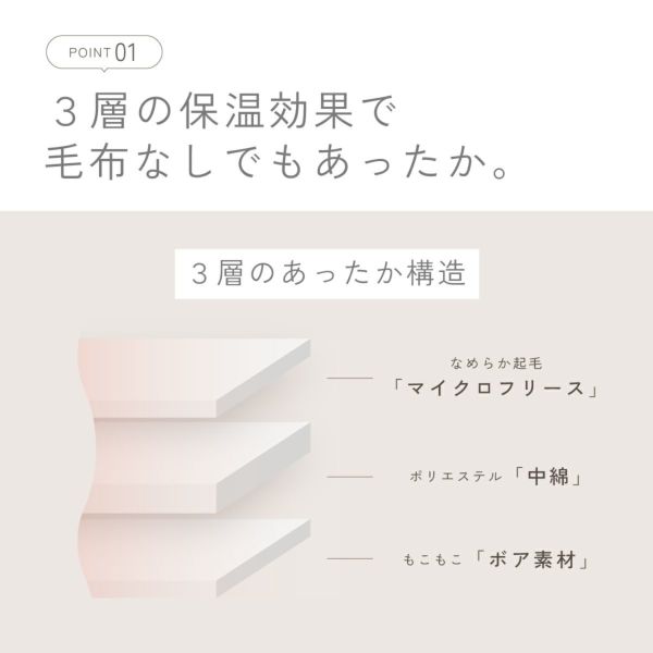 あったかフランネル2枚合せ毛布【ハーフケット/140×100cm】中ワタ入り