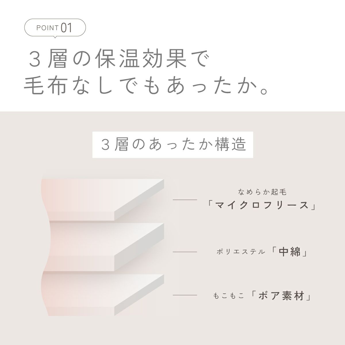あったかフランネル2枚合せ毛布【ダブル/180×200cm】中ワタ入り